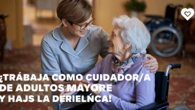 Mujer joven cuidando a una persona mayor en casa – cuidador de adultos mayores