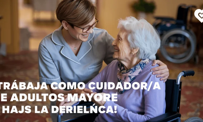 Mujer joven cuidando a una persona mayor en casa – cuidador de adultos mayores