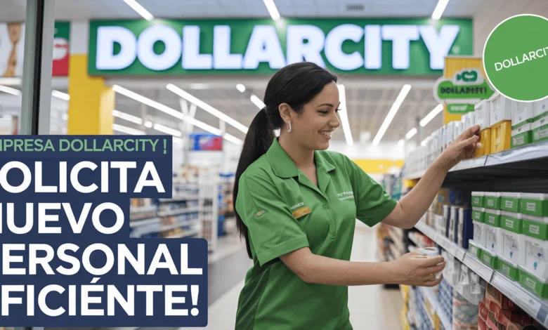 Empleado de Dollarcity organizando productos en tienda